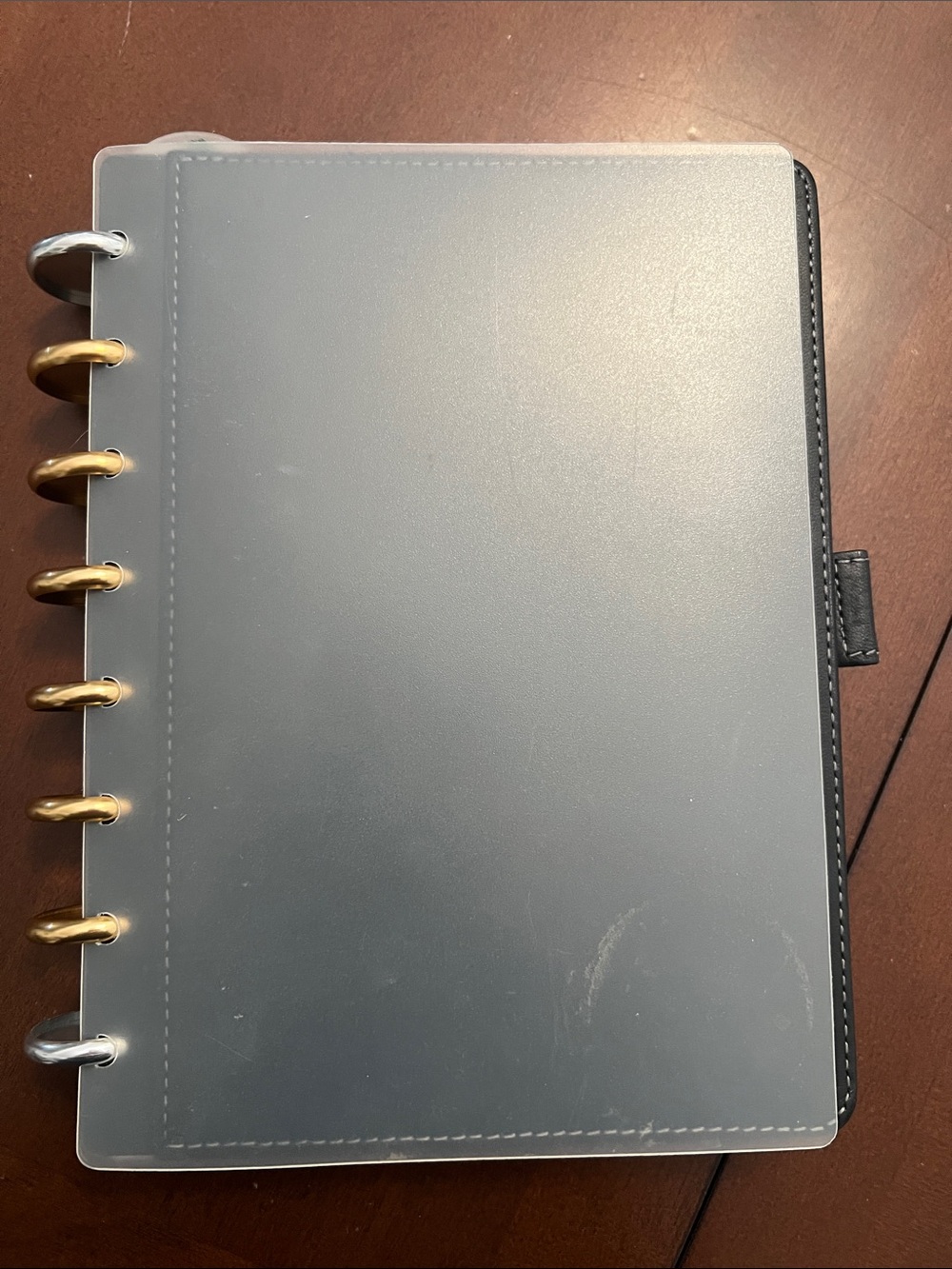 Levenger Black Leather Circa Fold-Over Notebook Junior Size. - Picture 5 of 8